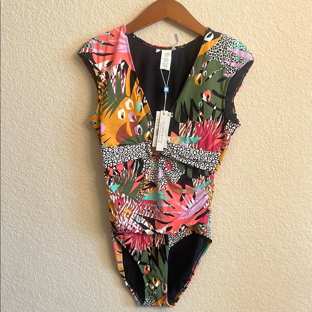 NWT Bleu Rod Beattie Tropical Print One-Piece Swimsuit